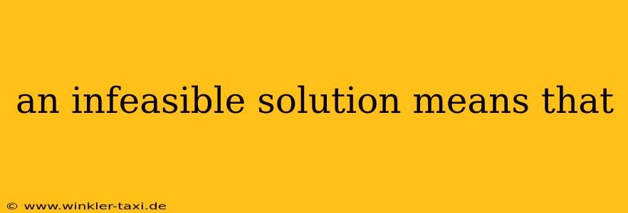 an infeasible solution means that