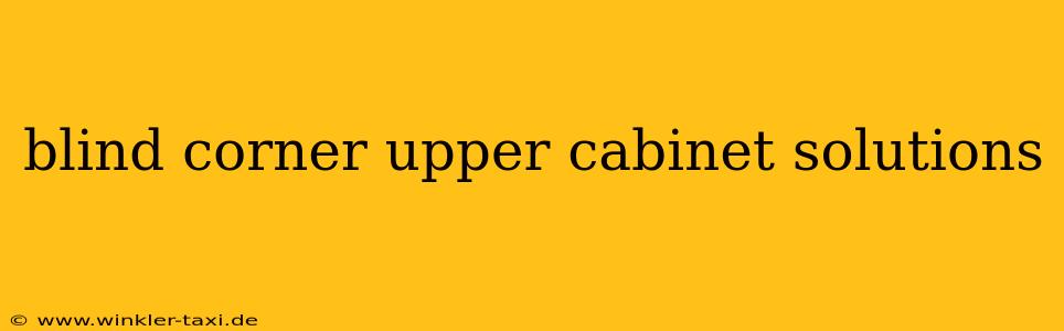 blind corner upper cabinet solutions