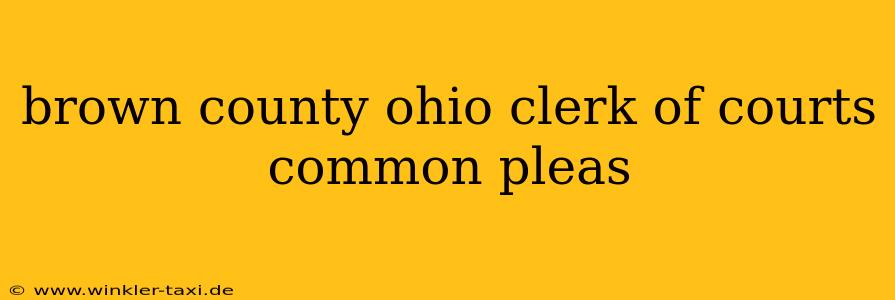brown county ohio clerk of courts common pleas