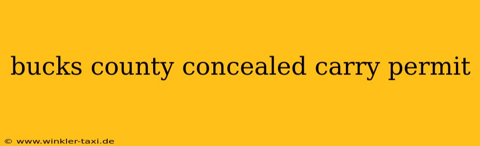 bucks county concealed carry permit