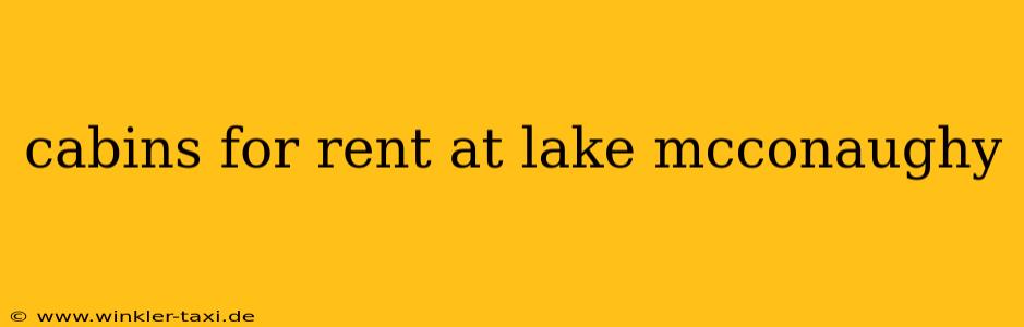cabins for rent at lake mcconaughy