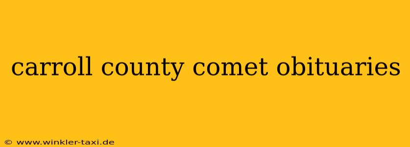 carroll county comet obituaries