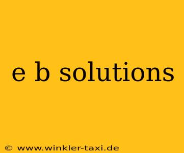e b solutions