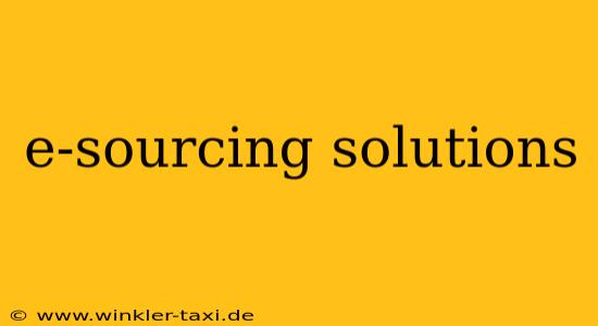 e-sourcing solutions