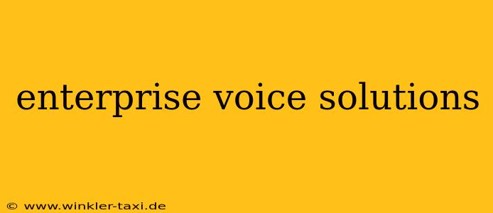 enterprise voice solutions