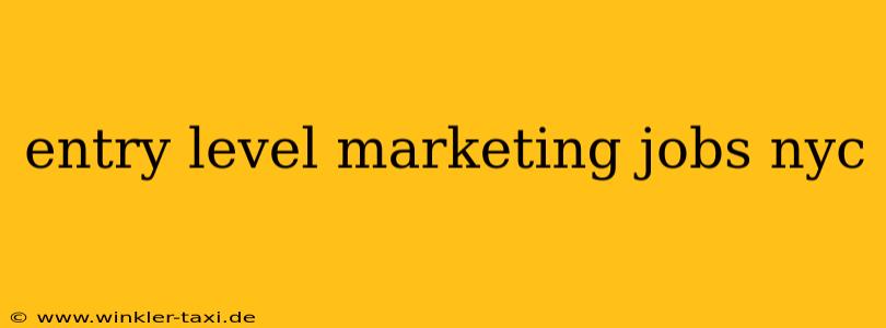 entry level marketing jobs nyc