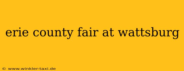erie county fair at wattsburg