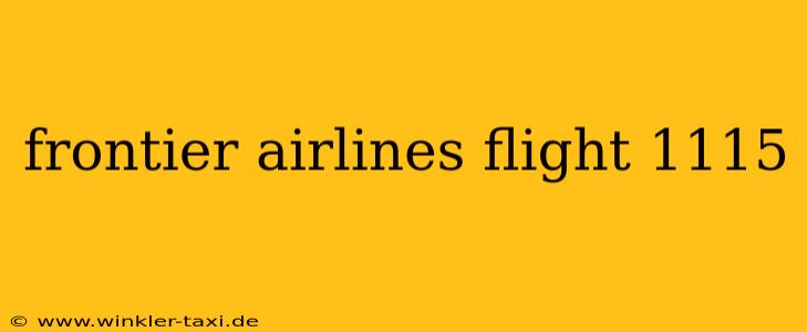 frontier airlines flight 1115