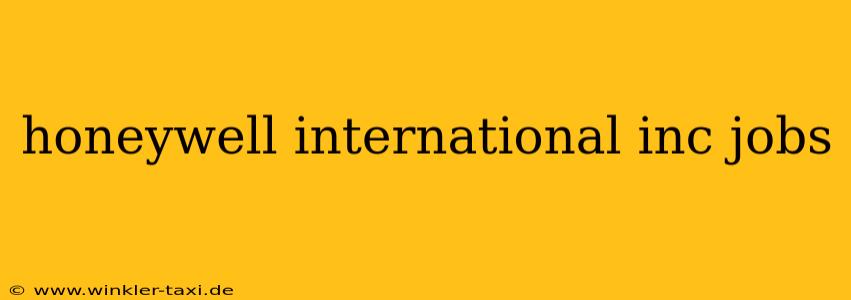 honeywell international inc jobs
