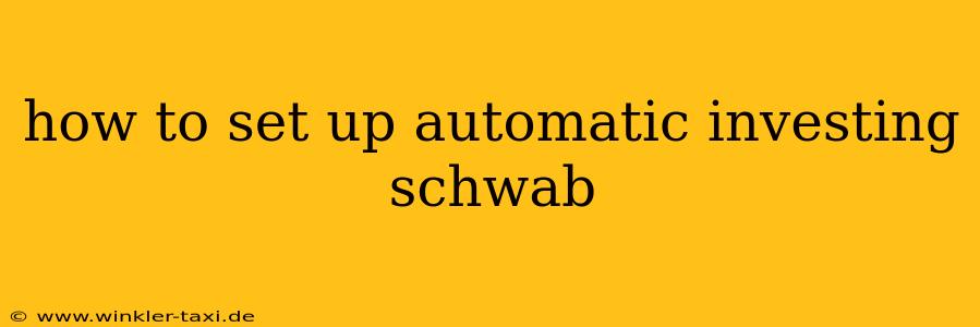 how to set up automatic investing schwab