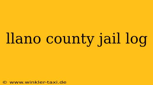 llano county jail log