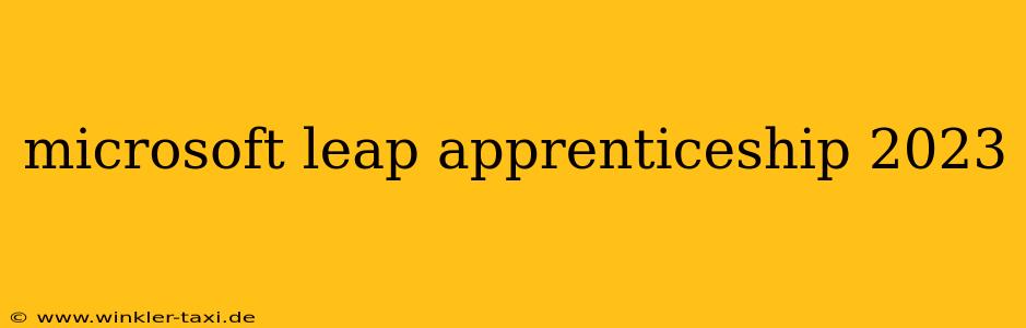 microsoft leap apprenticeship 2023
