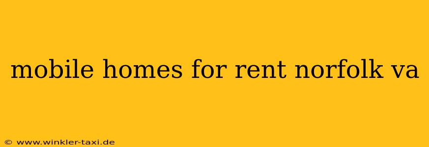 mobile homes for rent norfolk va