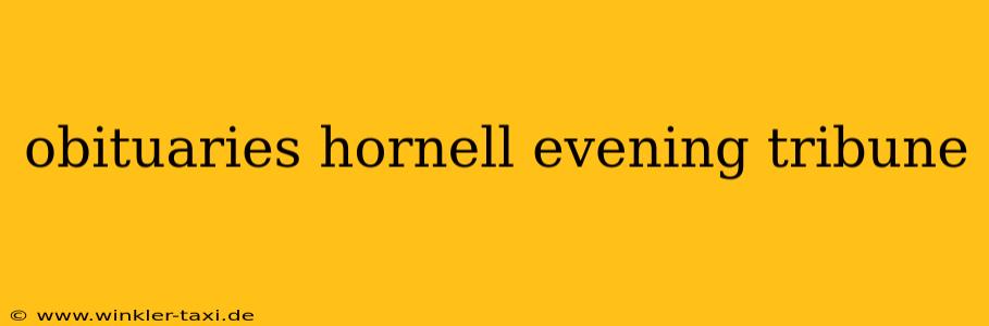 obituaries hornell evening tribune