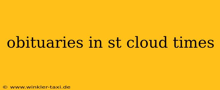 obituaries in st cloud times