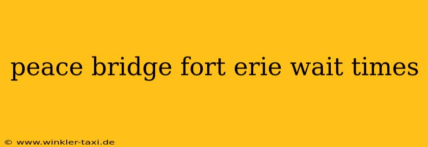peace bridge fort erie wait times