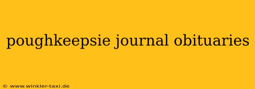 poughkeepsie journal obituaries