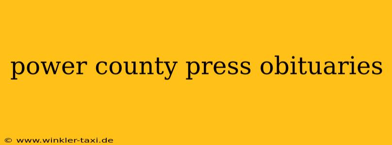 power county press obituaries