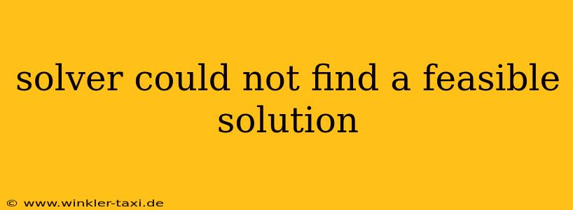 solver could not find a feasible solution