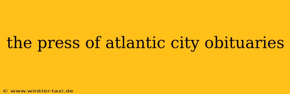 the press of atlantic city obituaries