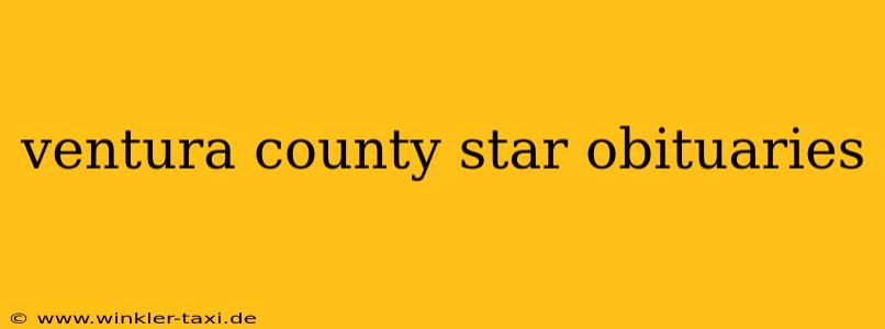 ventura county star obituaries