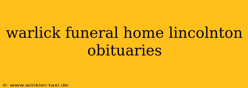 warlick funeral home lincolnton obituaries