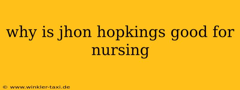 why is jhon hopkings good for nursing